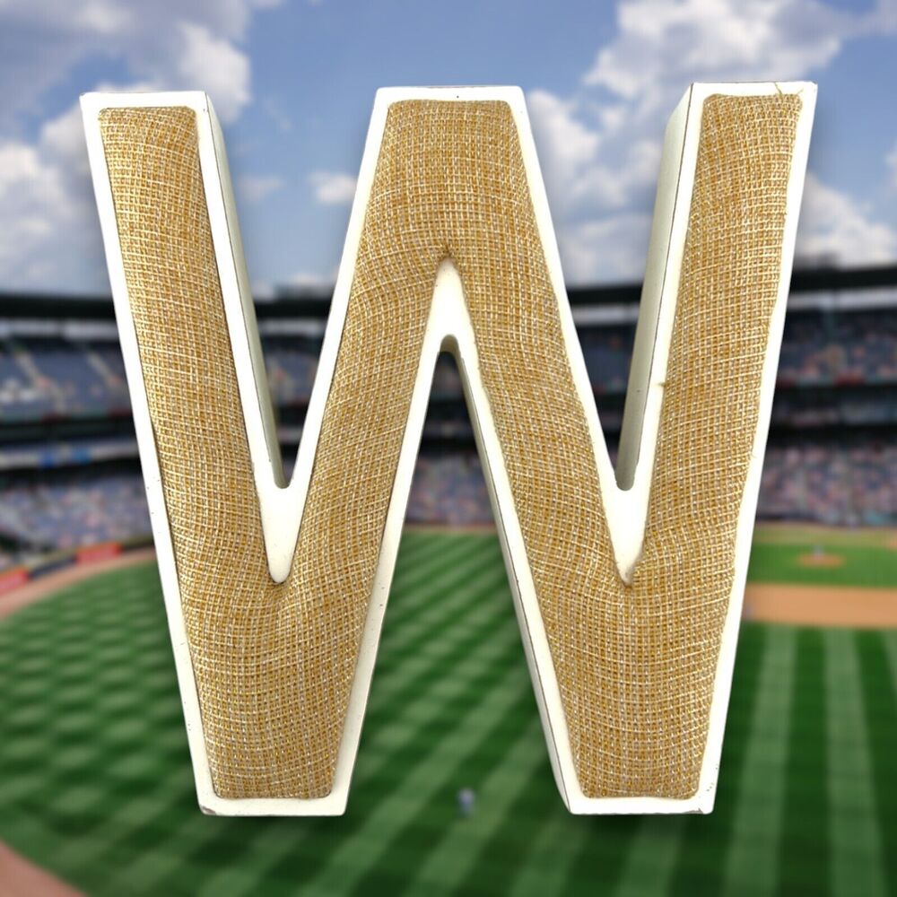 Chicago Cubs Win Wooden "W" Fabric Pin Bulletin Board Wall Hanging Decor Home
